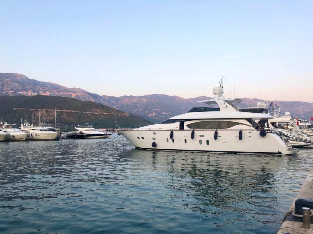 Security service working on a yacht
