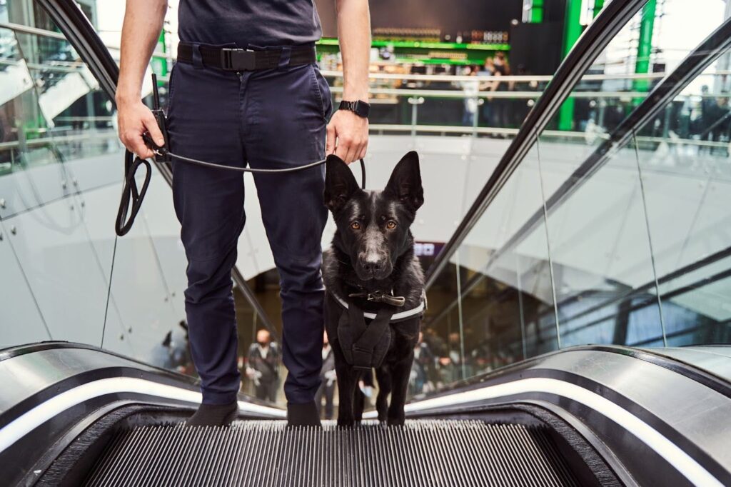 shopping center security with dog